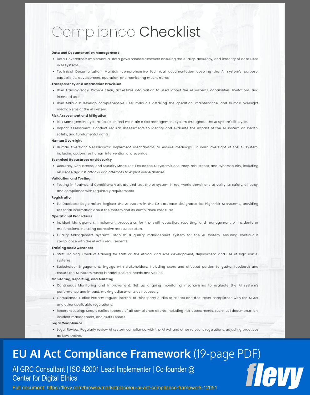 EU AI Act Compliance Framework (19-page PDF document) Preview Image
