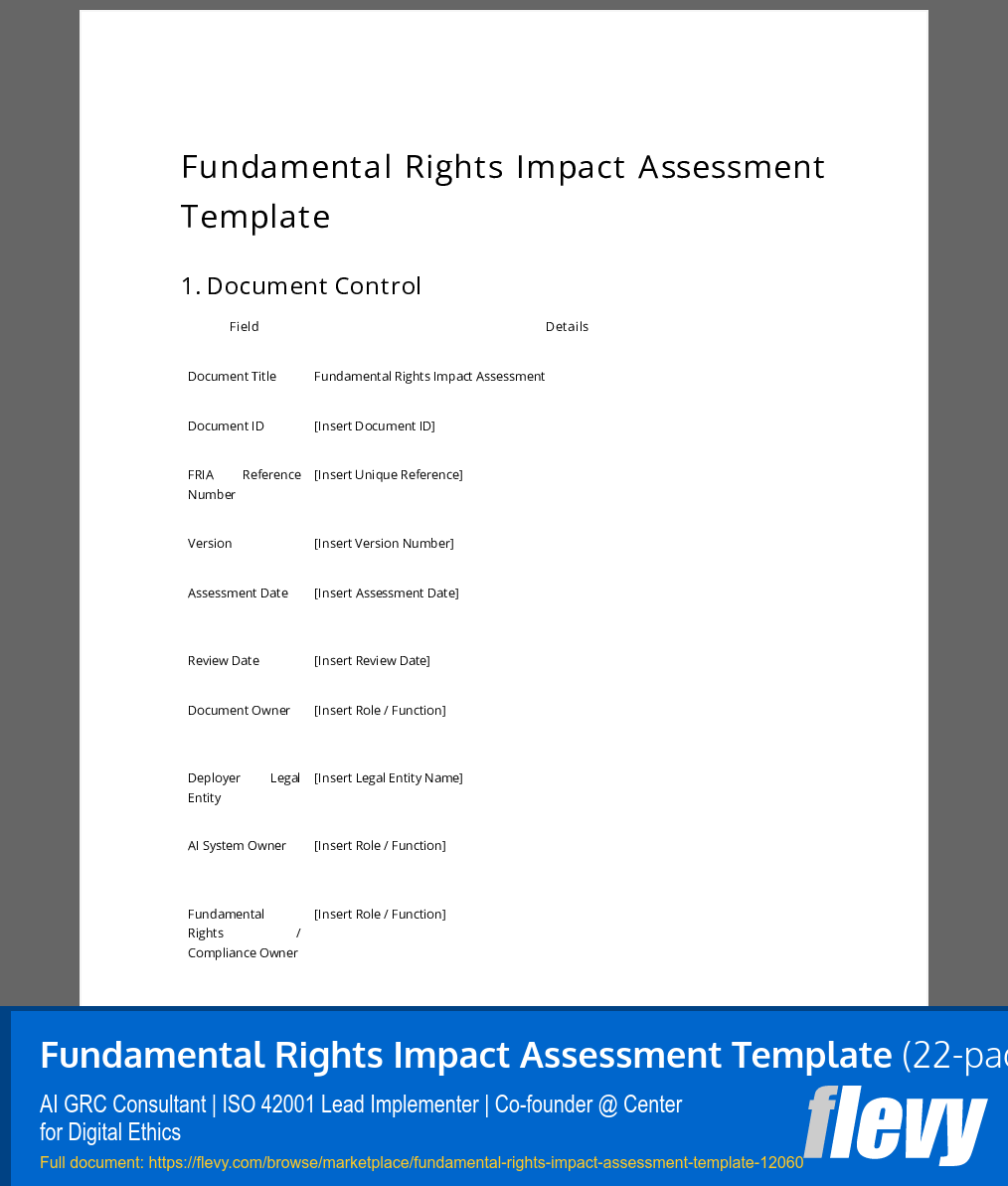 Fundamental Rights Impact Assessment Template (22-page Word document) Preview Image