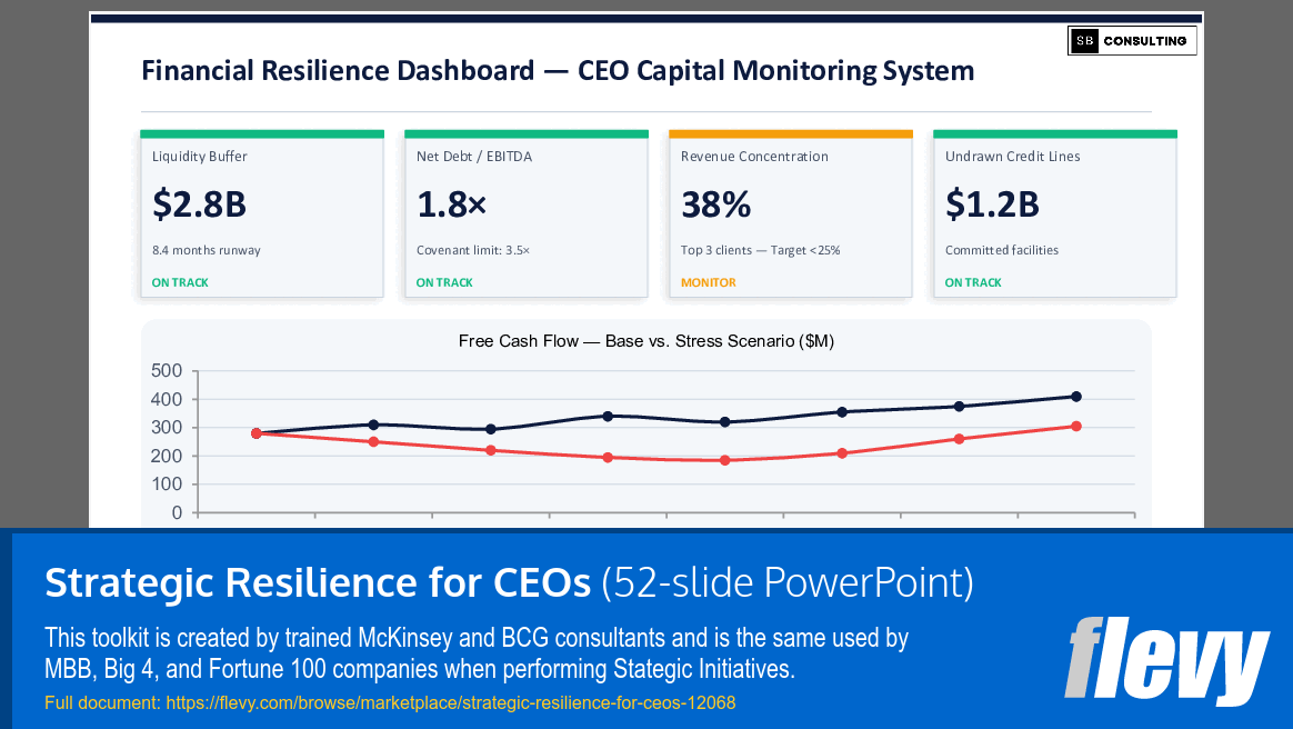 Strategic Resilience for CEOs (52-slide PPT PowerPoint presentation template (PPTX)) Preview Image