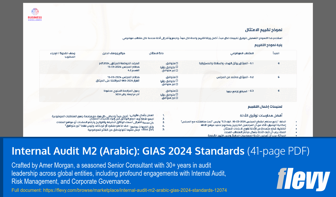 Internal Audit M2 (Arabic): GIAS 2024 Standards (41-page PDF document) Preview Image