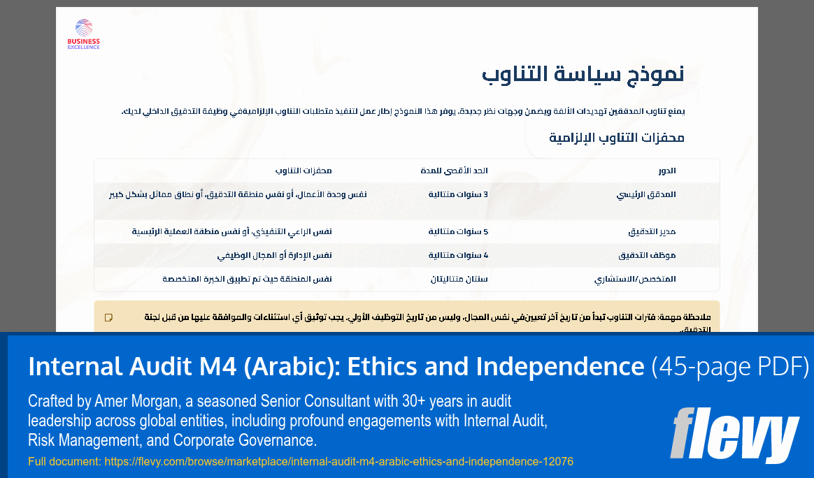 Internal Audit M4 (Arabic): Ethics and Independence (45-page PDF document) Preview Image