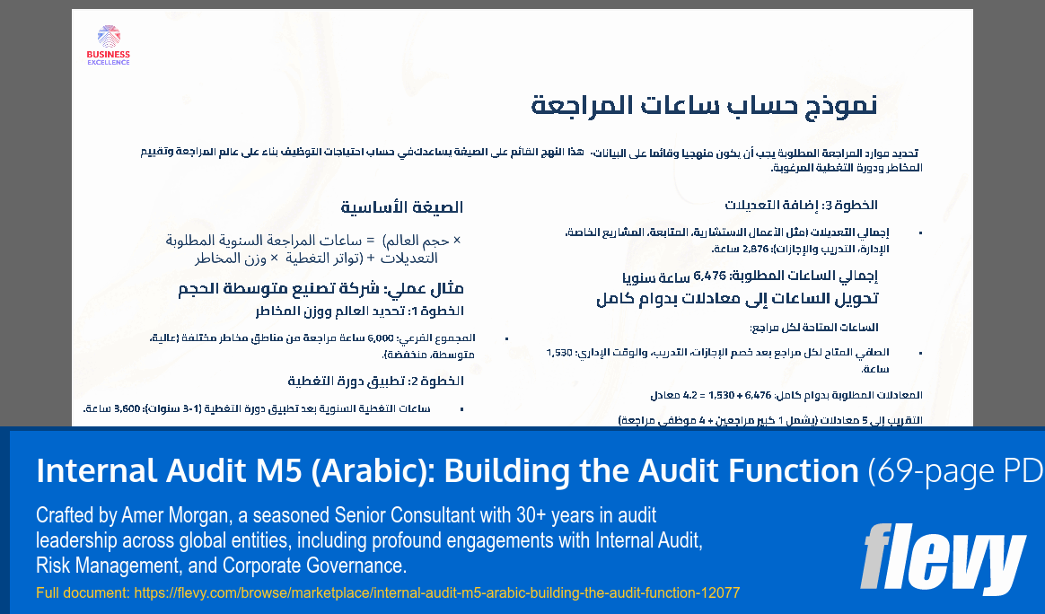 Internal Audit M5 (Arabic): Building the Audit Function (69-page PDF document) Preview Image