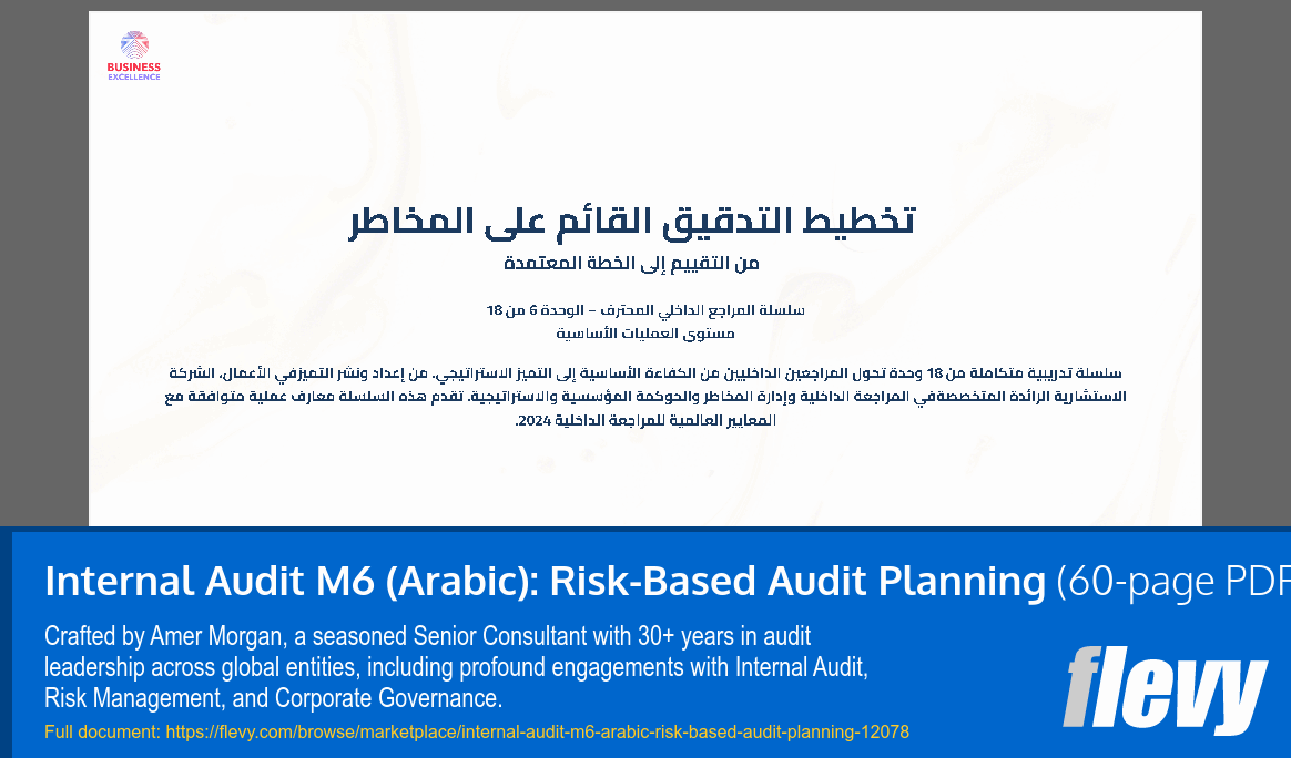 Internal Audit M6 (Arabic): Risk-Based Audit Planning (60-page PDF document) Preview Image