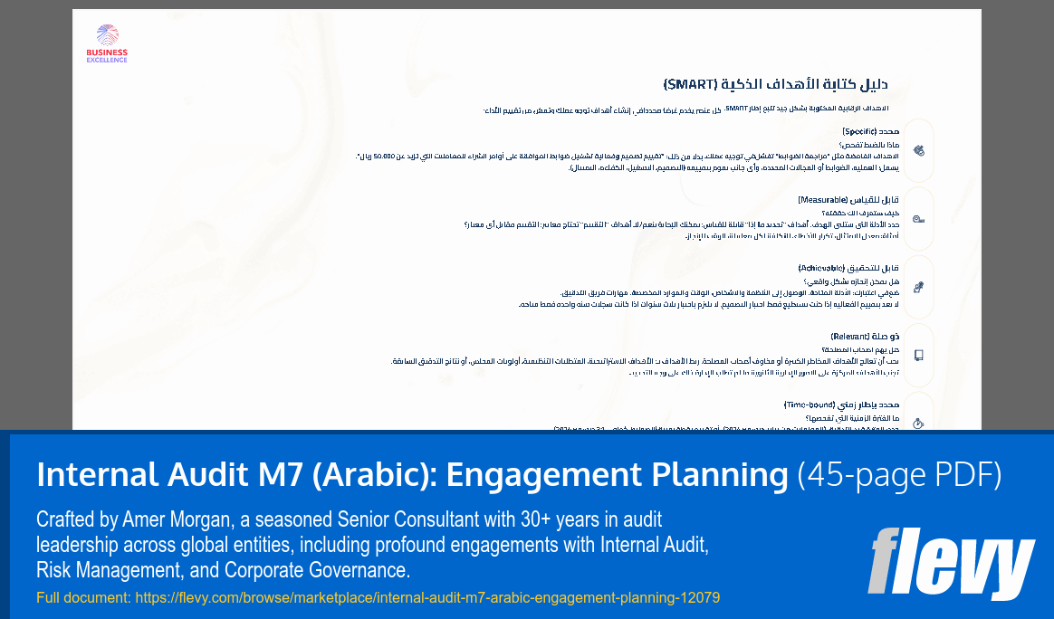 Internal Audit M7 (Arabic): Engagement Planning (45-page PDF document) Preview Image