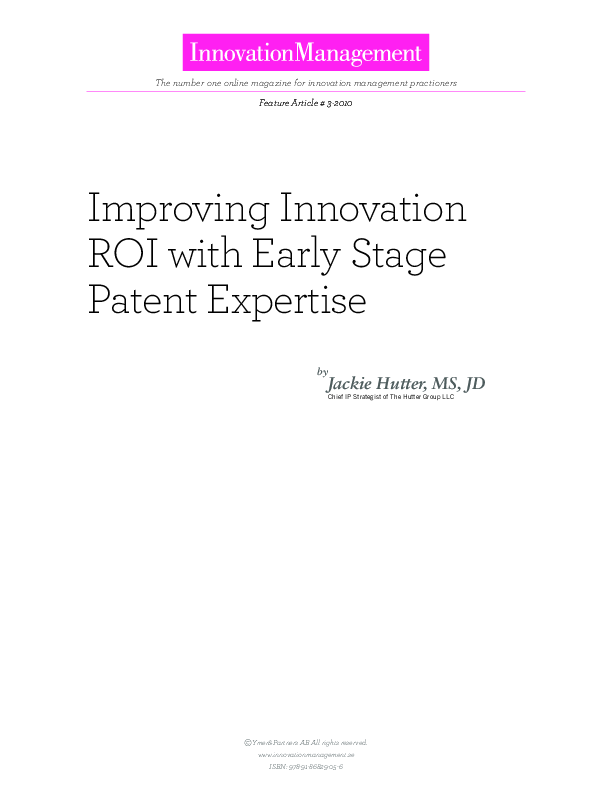 How to Improve Your Innovation ROI with Early Stage Patent Expertise (10-page PDF document) Preview Image