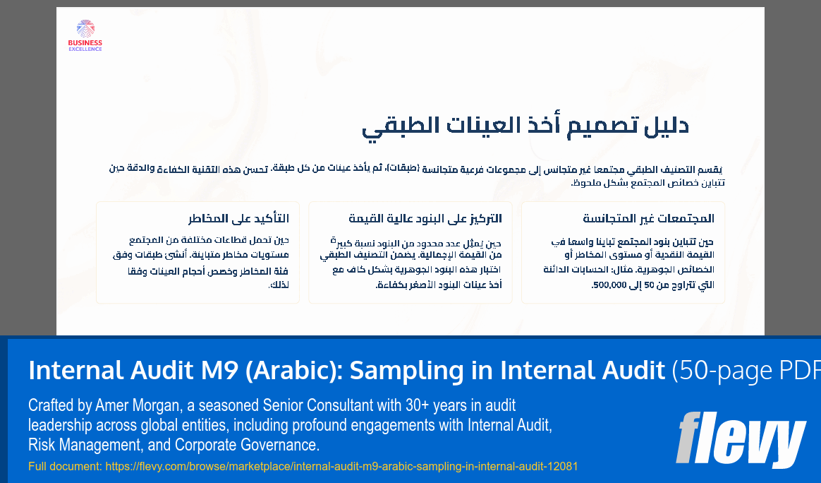 Internal Audit M9 (Arabic): Sampling in Internal Audit (50-page PDF document) Preview Image