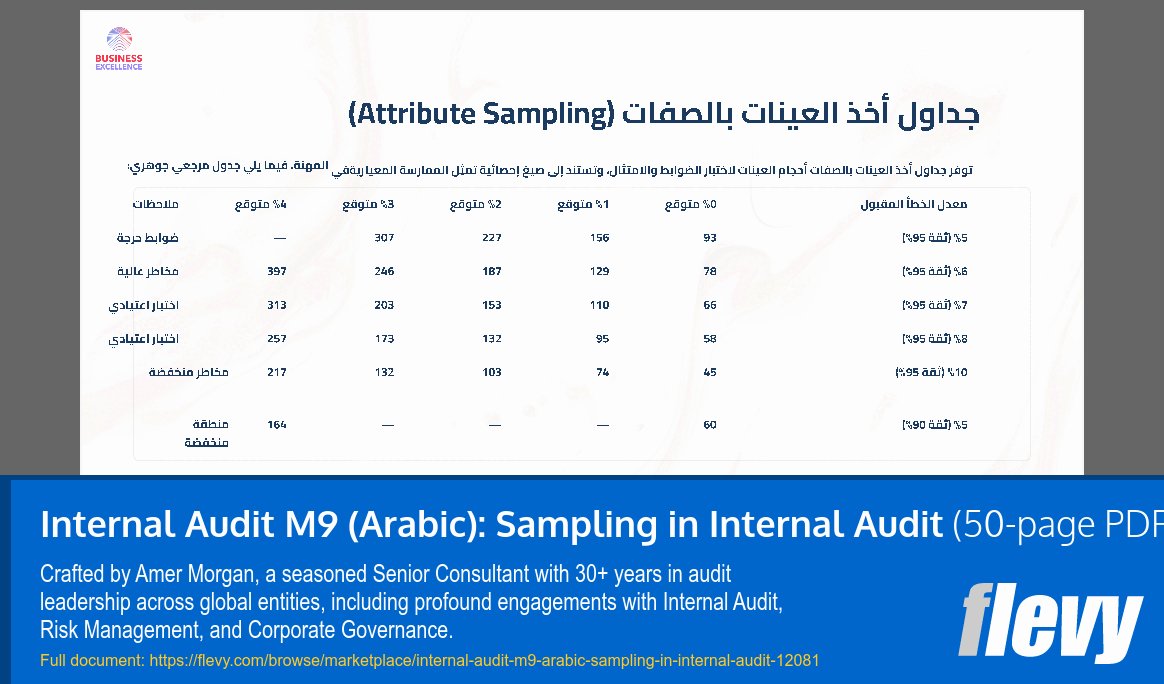 Internal Audit M9 (Arabic): Sampling in Internal Audit (50-page PDF document) Preview Image