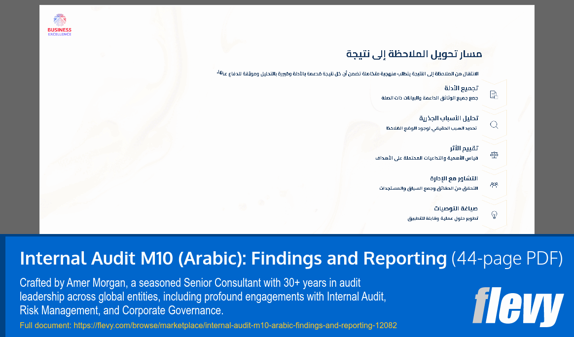 Internal Audit M10 (Arabic): Findings and Reporting (44-page PDF document) Preview Image