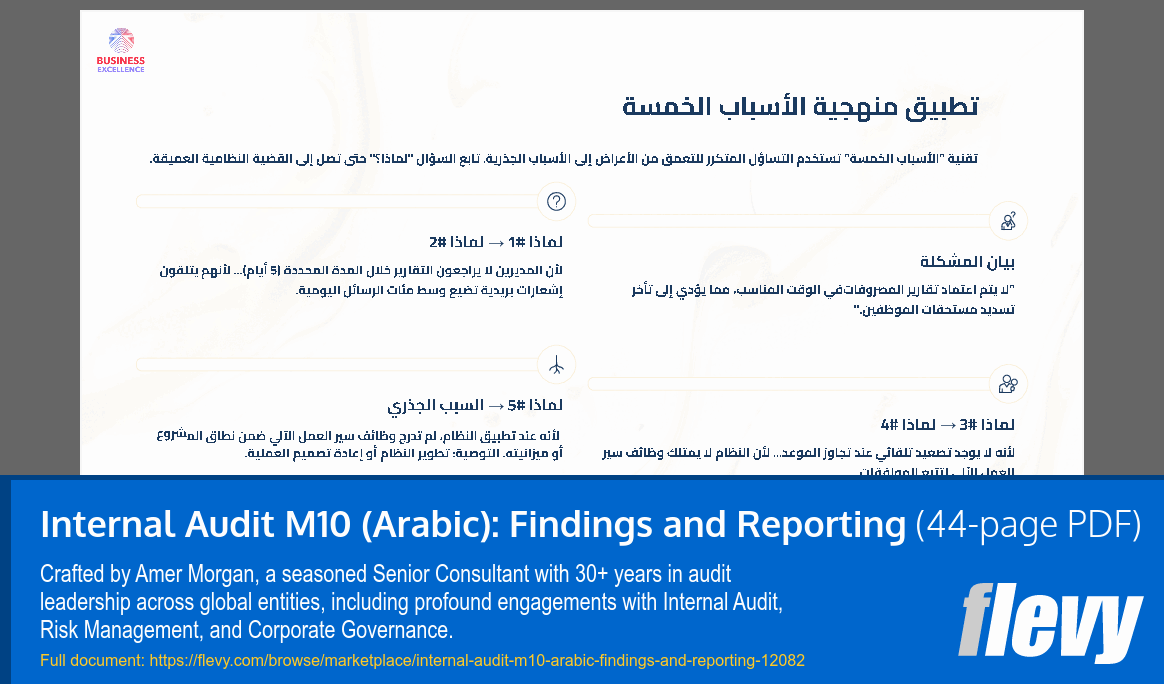 Internal Audit M10 (Arabic): Findings and Reporting (44-page PDF document) Preview Image
