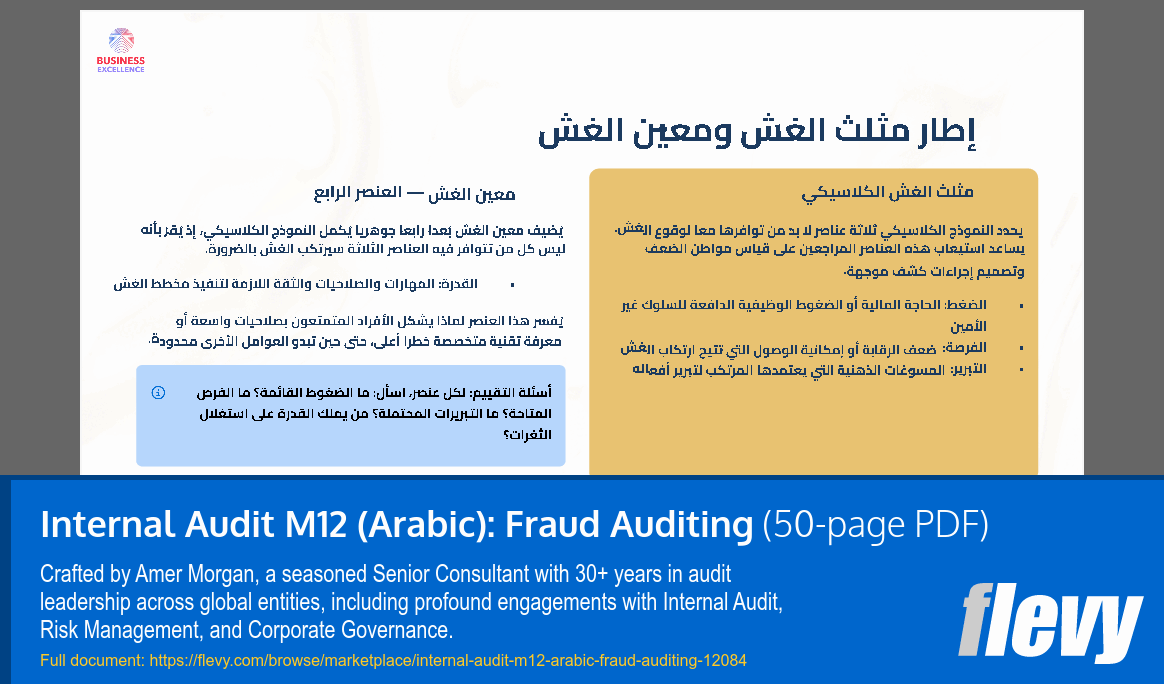 Internal Audit M12 (Arabic): Fraud Auditing (50-page PDF document) Preview Image