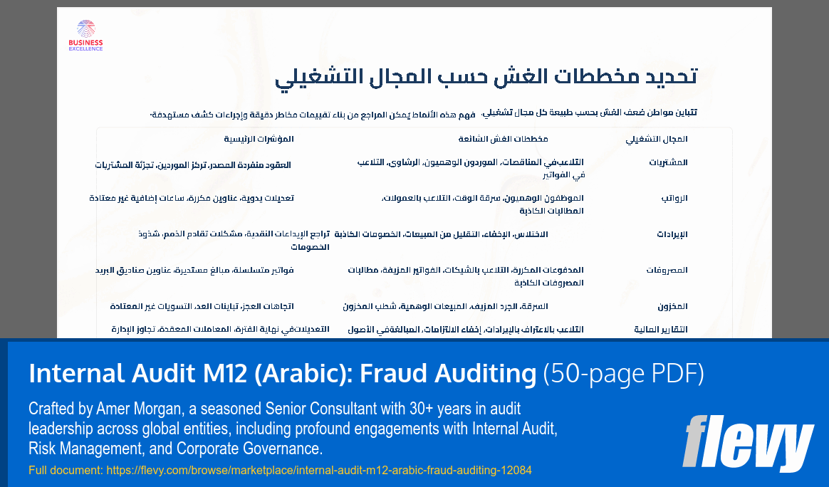 Internal Audit M12 (Arabic): Fraud Auditing (50-page PDF document) Preview Image