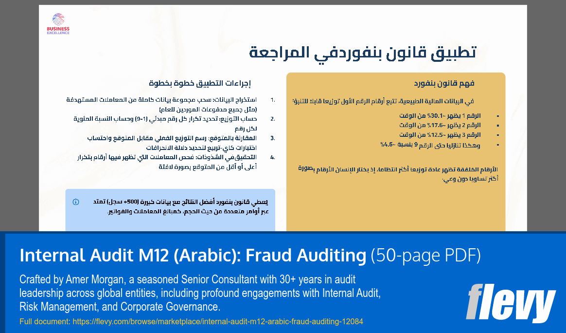 Internal Audit M12 (Arabic): Fraud Auditing (50-page PDF document) Preview Image