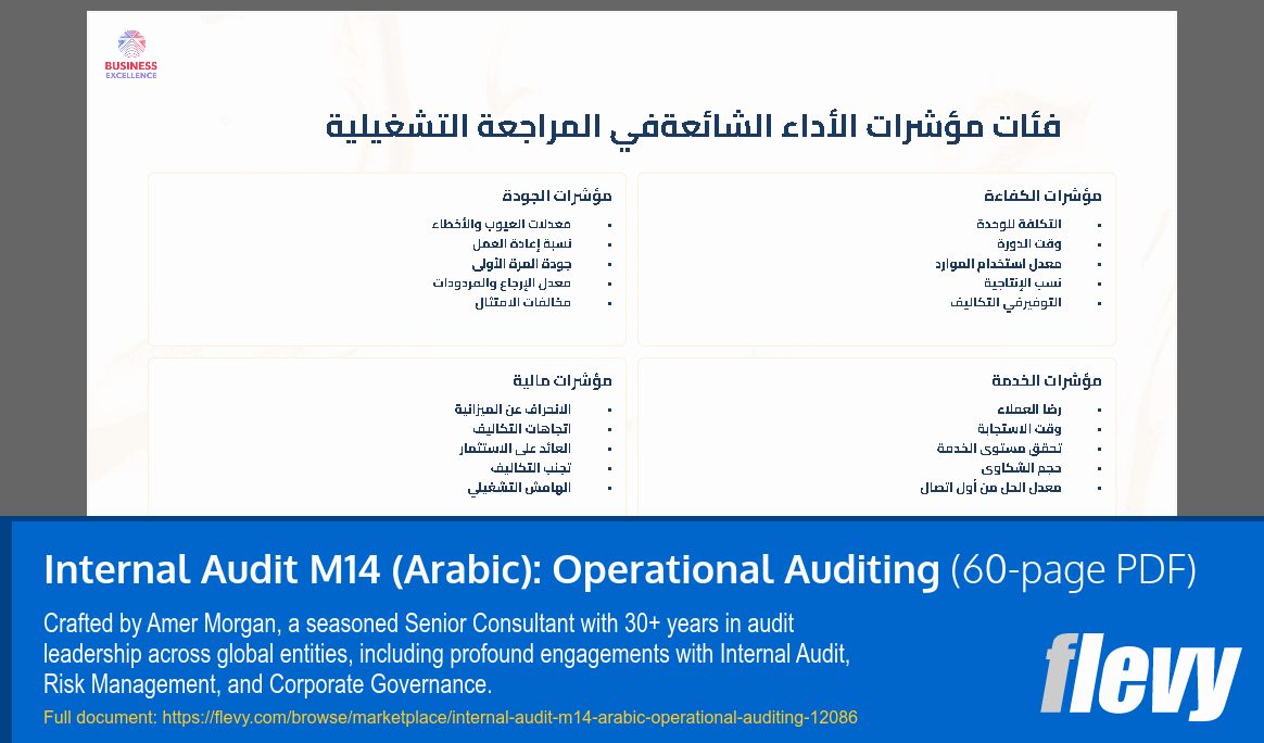 Internal Audit M14 (Arabic): Operational Auditing (60-page PDF document) Preview Image