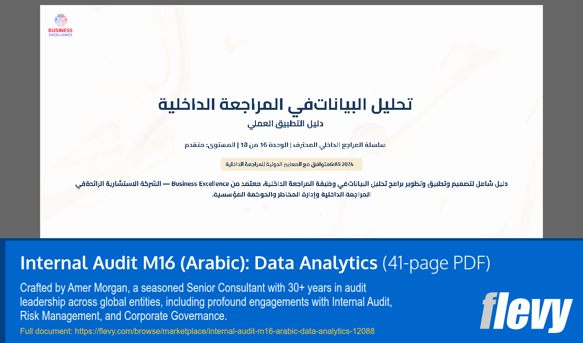 Internal Audit M16 (Arabic): Data Analytics (41-page PDF document) Preview Image