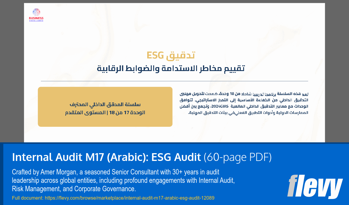 Internal Audit M17 (Arabic): ESG Audit (60-page PDF document) Preview Image