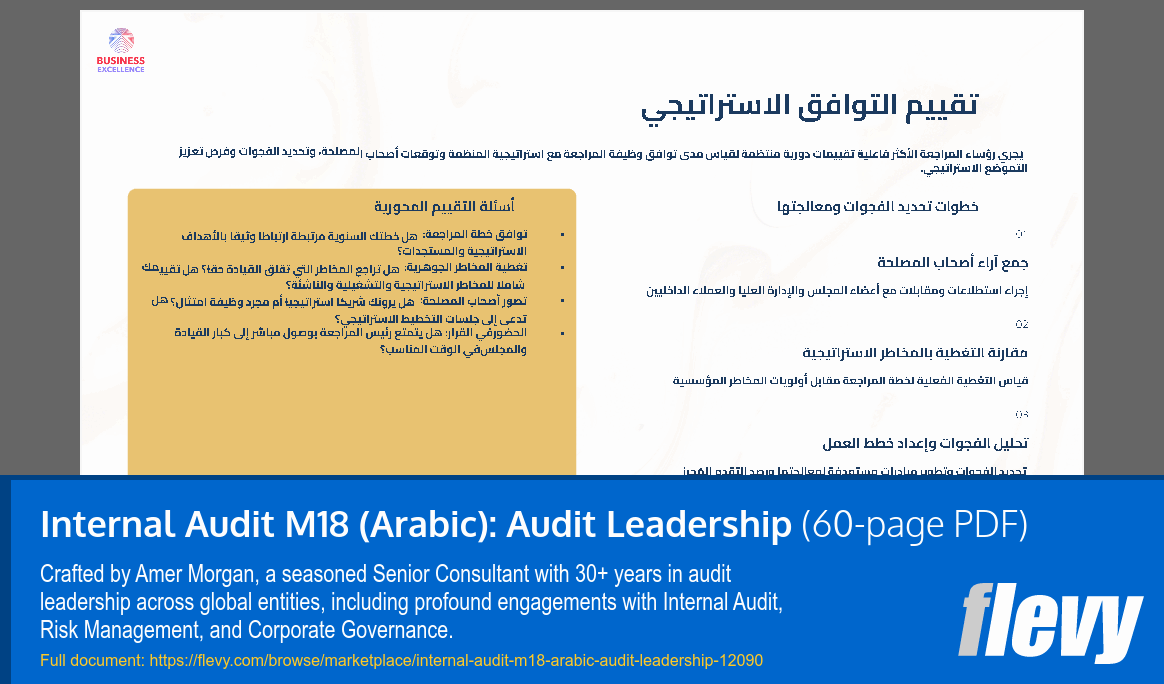 Internal Audit M18 (Arabic): Audit Leadership (60-page PDF document) Preview Image