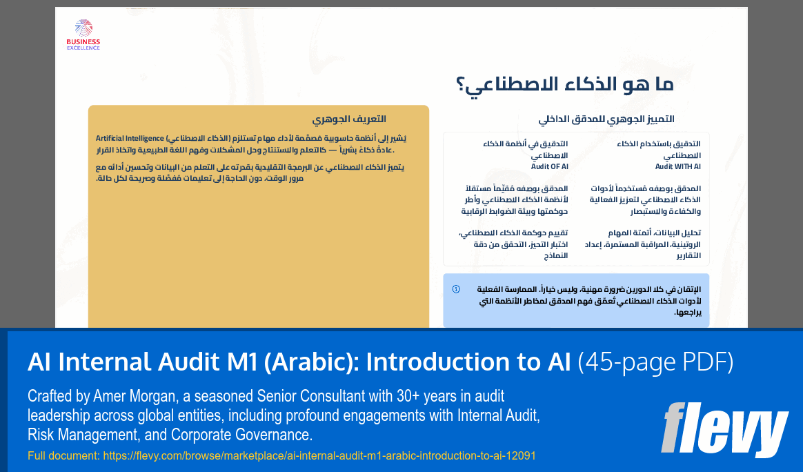 AI Internal Audit M1 (Arabic): Introduction to AI (45-page PDF document) Preview Image