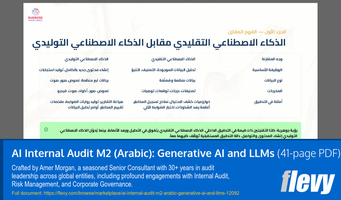 AI Internal Audit M2 (Arabic): Generative AI and LLMs (41-page PDF document) Preview Image