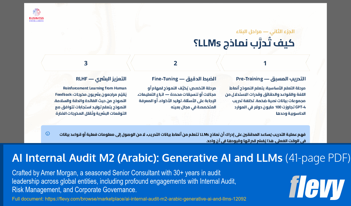 AI Internal Audit M2 (Arabic): Generative AI and LLMs (41-page PDF document) Preview Image