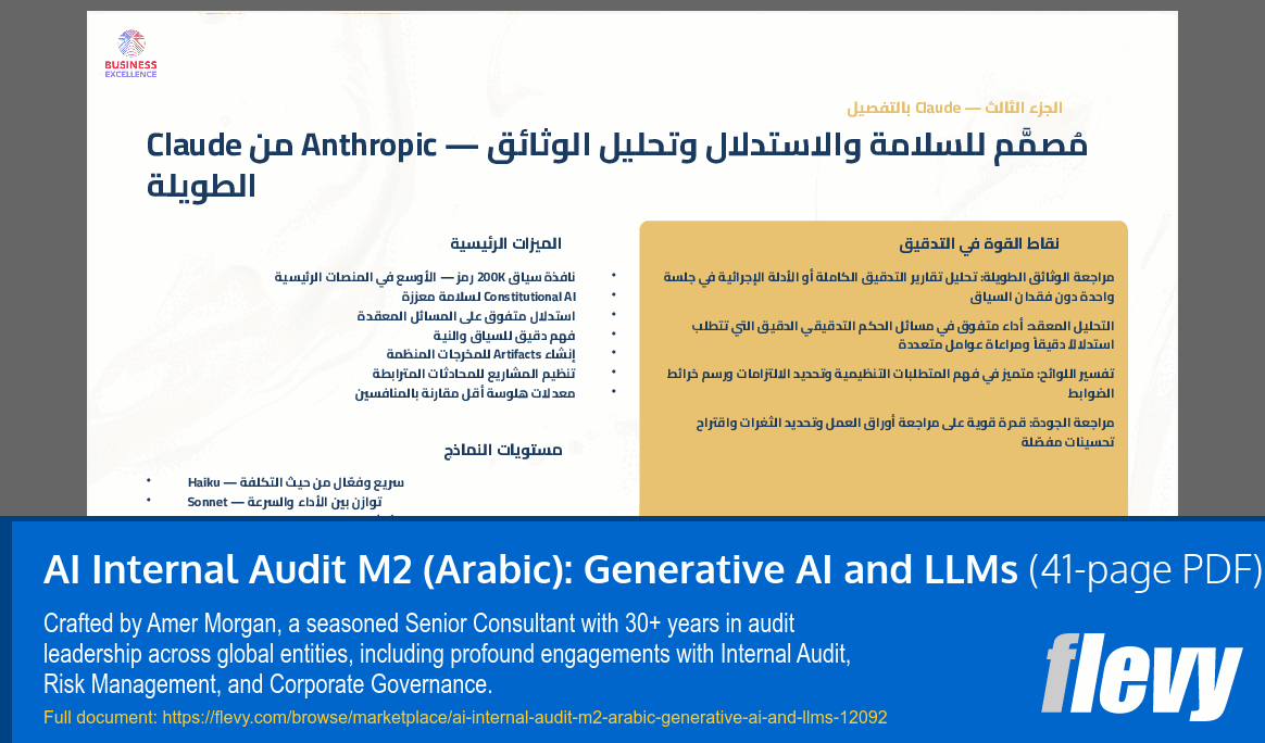 AI Internal Audit M2 (Arabic): Generative AI and LLMs (41-page PDF document) Preview Image