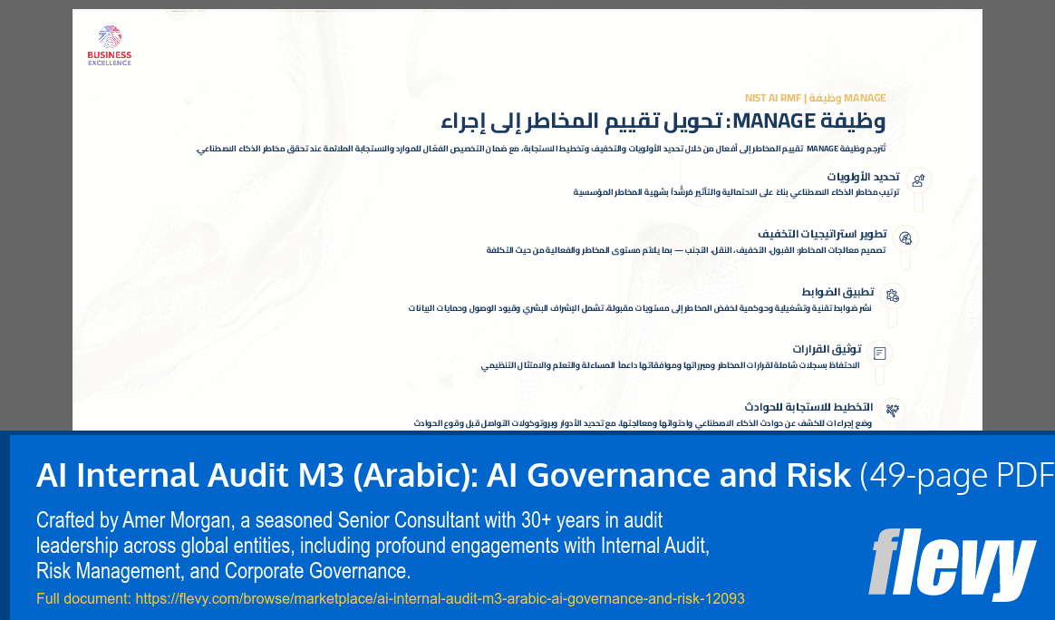 AI Internal Audit M3 (Arabic): AI Governance and Risk (49-page PDF document) Preview Image
