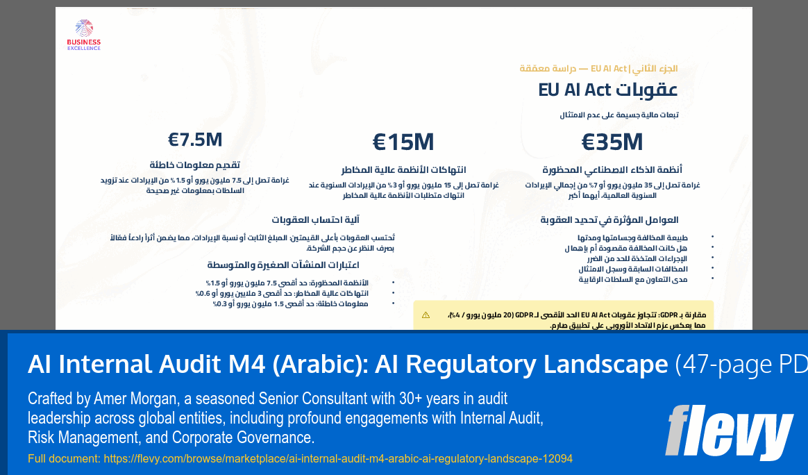 AI Internal Audit M4 (Arabic): AI Regulatory Landscape (47-page PDF document) Preview Image