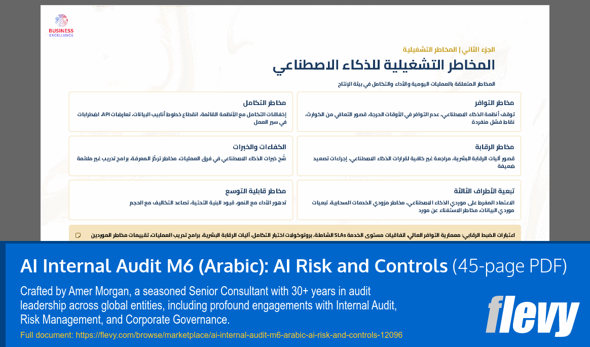 AI Internal Audit M6 (Arabic): AI Risk and Controls (45-page PDF document) Preview Image