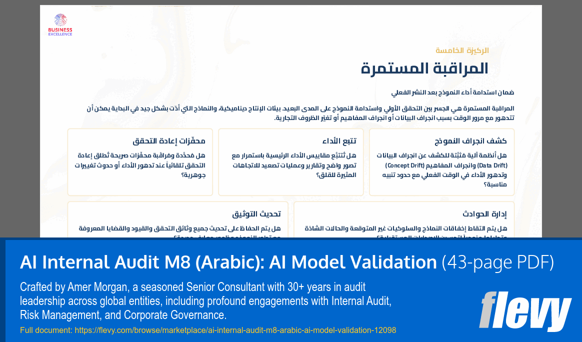 AI Internal Audit M8 (Arabic): AI Model Validation (43-page PDF document) Preview Image