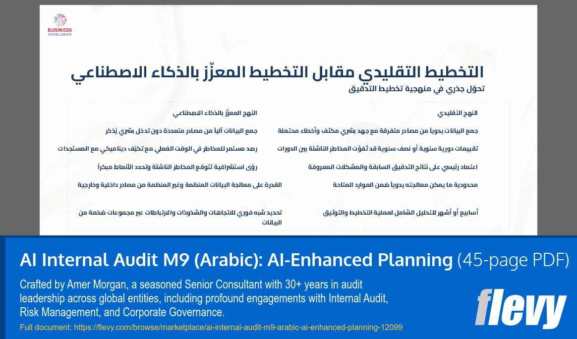 AI Internal Audit M9 (Arabic): AI-Enhanced Planning (45-page PDF document) Preview Image