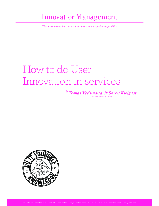 How to Do User Innovation in Services