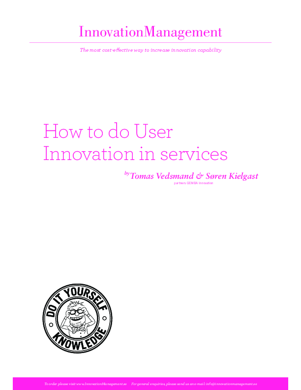 How to Do User Innovation in Services (13-page PDF document) Preview Image