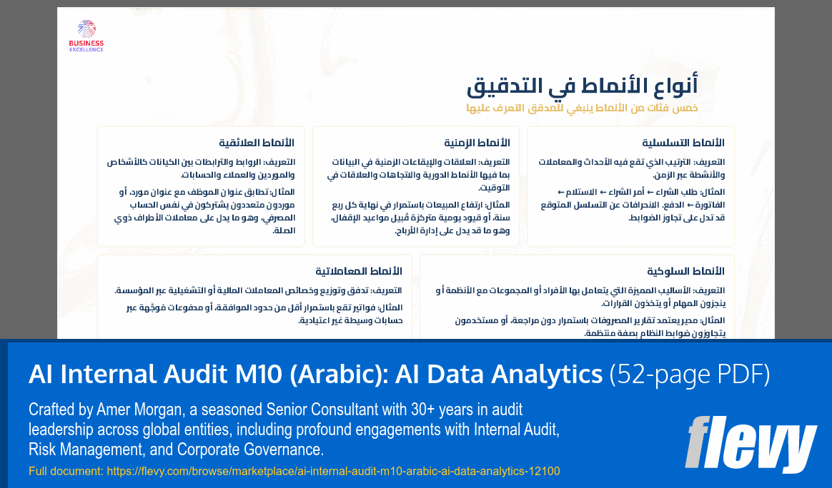 AI Internal Audit M10 (Arabic): AI Data Analytics (52-page PDF document) Preview Image