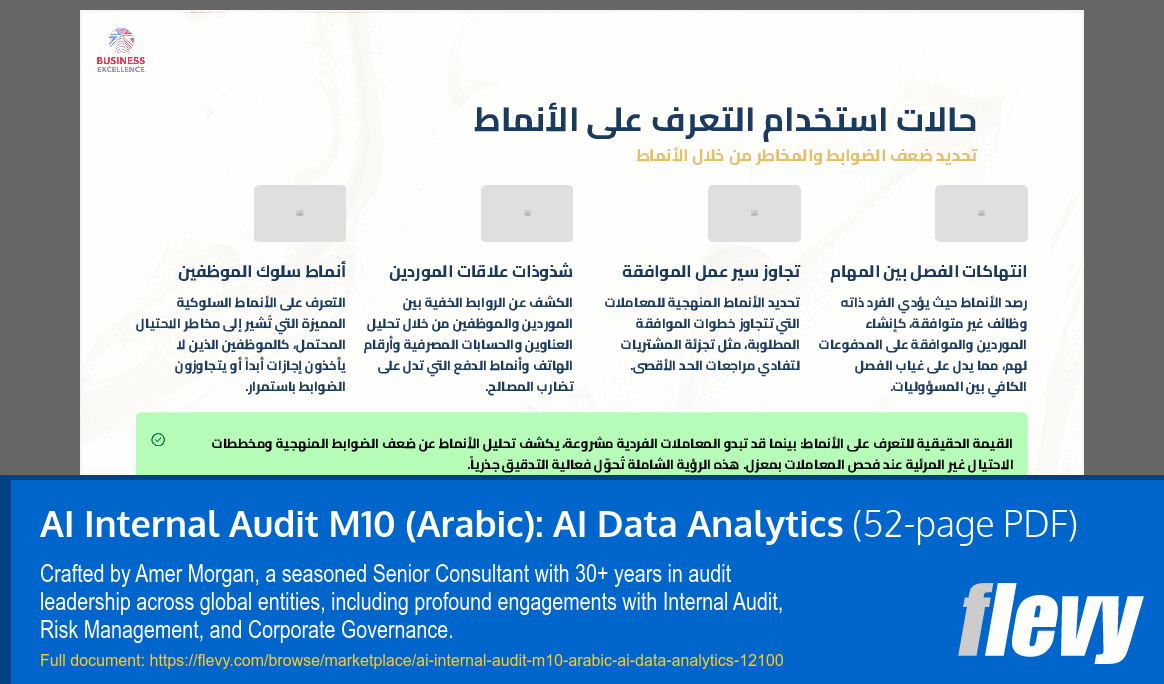 AI Internal Audit M10 (Arabic): AI Data Analytics (52-page PDF document) Preview Image
