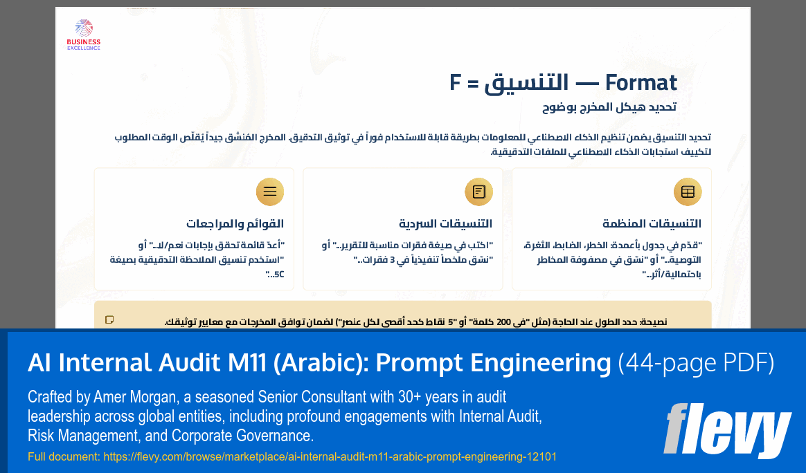 AI Internal Audit M11 (Arabic): Prompt Engineering (44-page PDF document) Preview Image