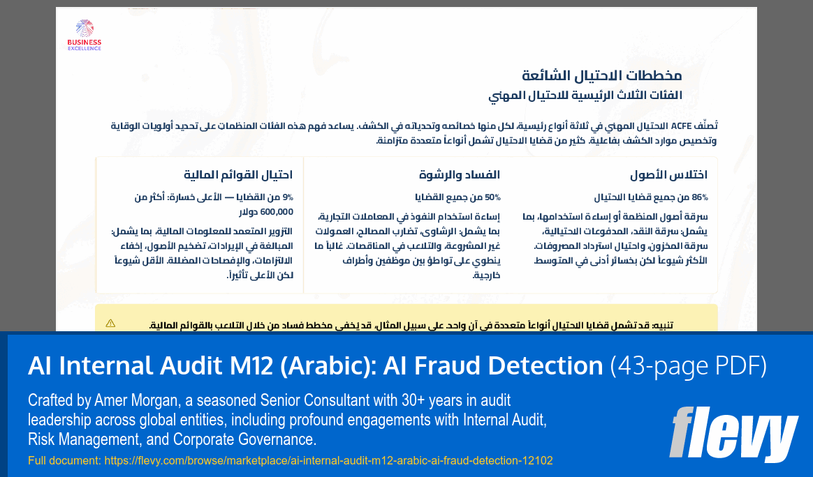 AI Internal Audit M12 (Arabic): AI Fraud Detection (43-page PDF document) Preview Image