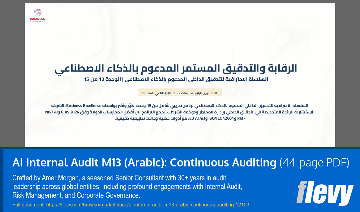 AI Internal Audit M13 (Arabic): Continuous Auditing (44-page PDF document) Preview Image