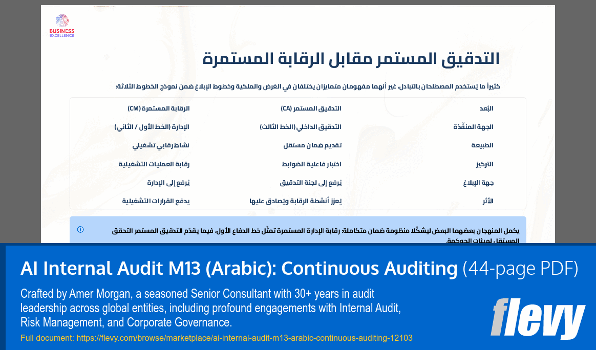 AI Internal Audit M13 (Arabic): Continuous Auditing (44-page PDF document) Preview Image