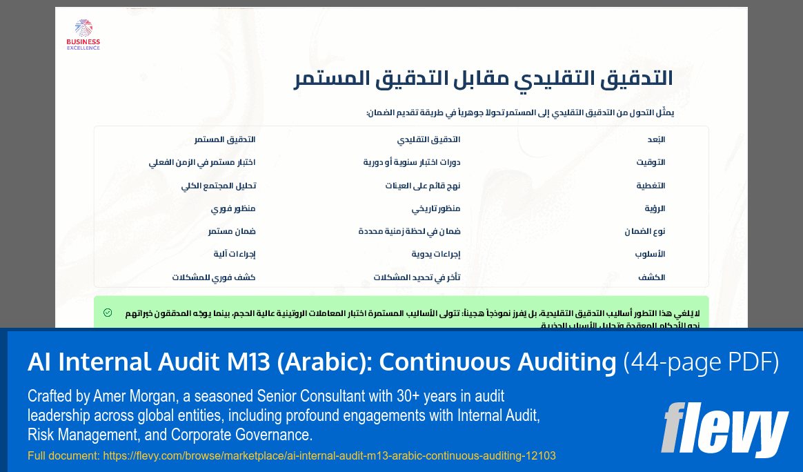 AI Internal Audit M13 (Arabic): Continuous Auditing (44-page PDF document) Preview Image