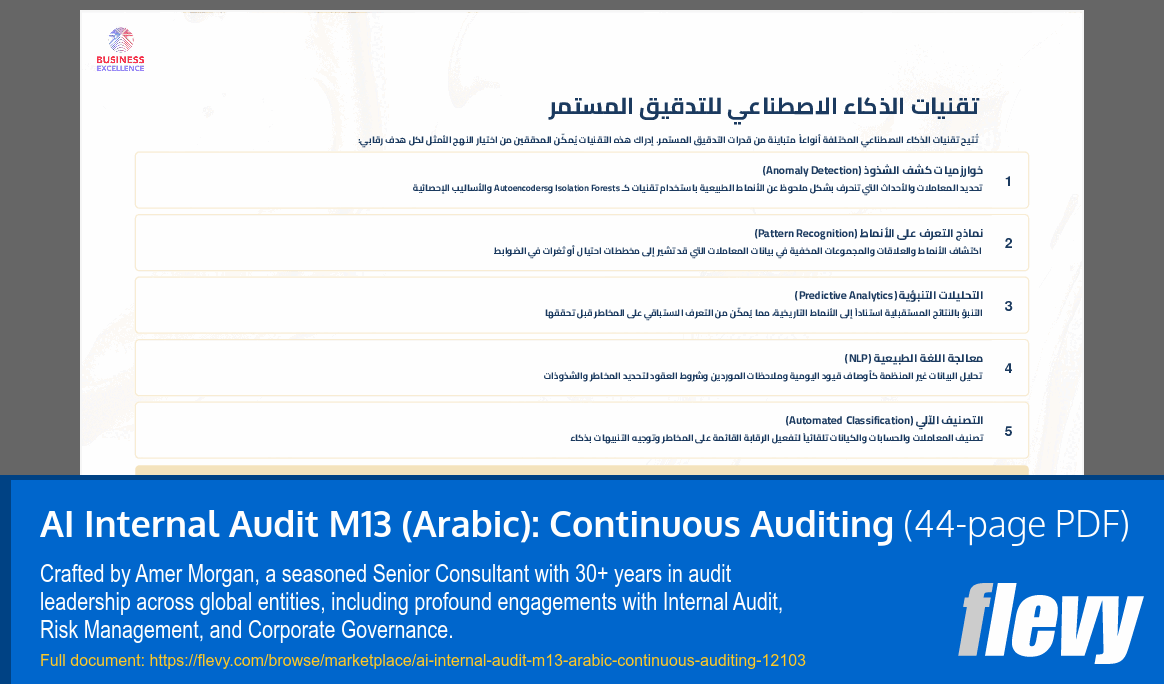 AI Internal Audit M13 (Arabic): Continuous Auditing (44-page PDF document) Preview Image