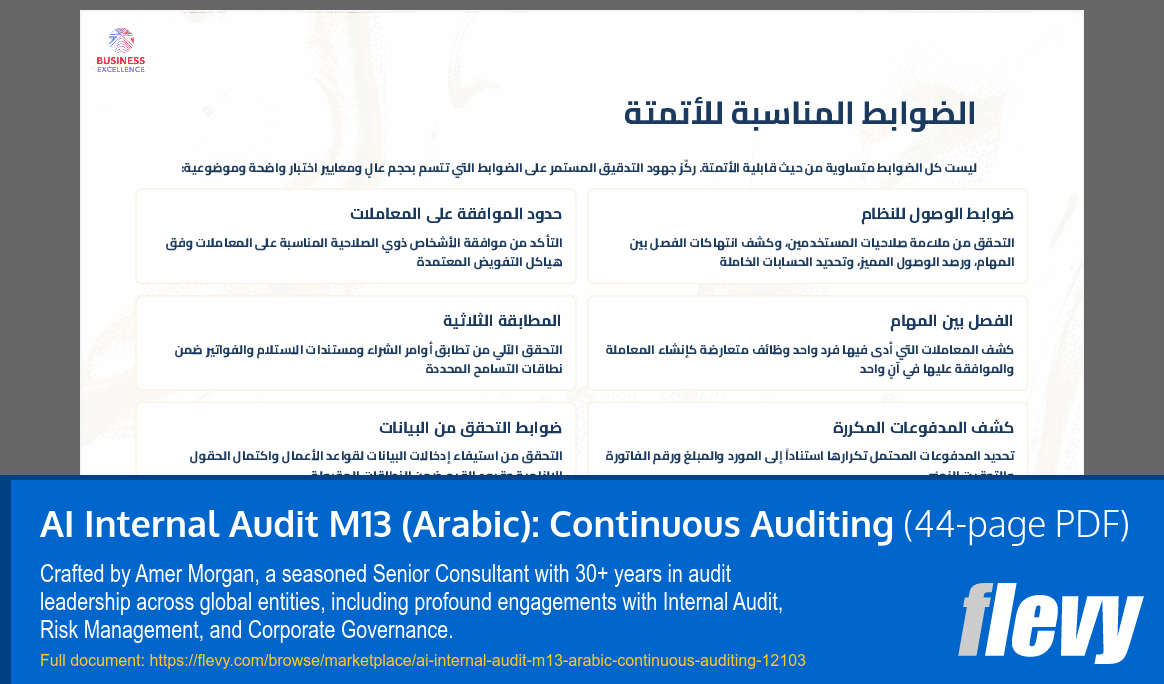AI Internal Audit M13 (Arabic): Continuous Auditing (44-page PDF document) Preview Image