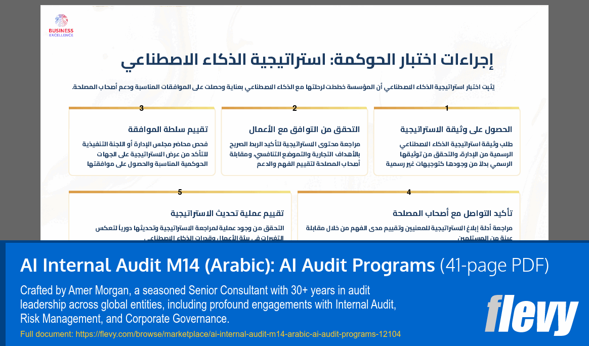 AI Internal Audit M14 (Arabic): AI Audit Programs (41-page PDF document) Preview Image