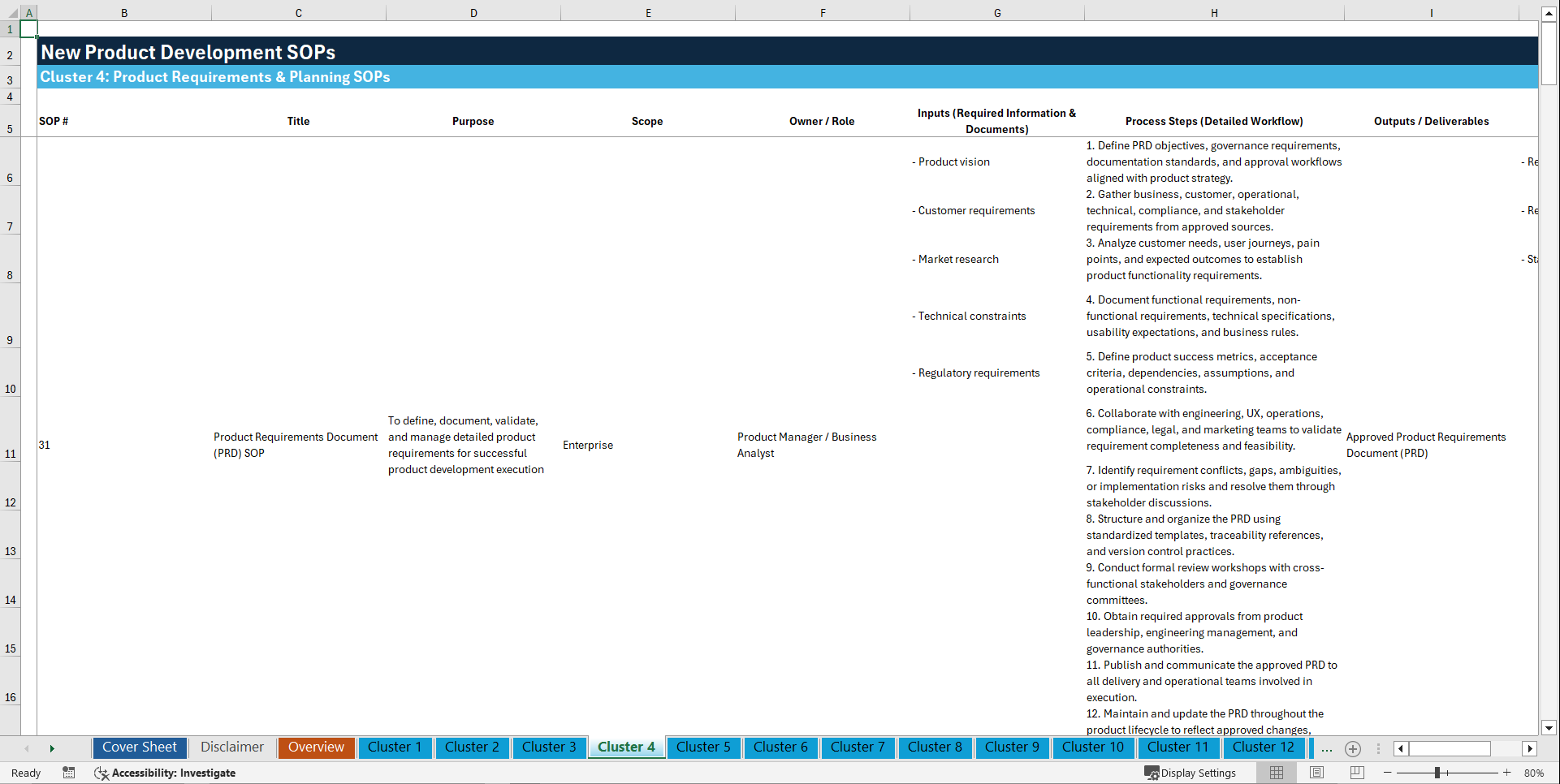 100+ New Product Development SOPs (Excel template (XLSX)) Preview Image