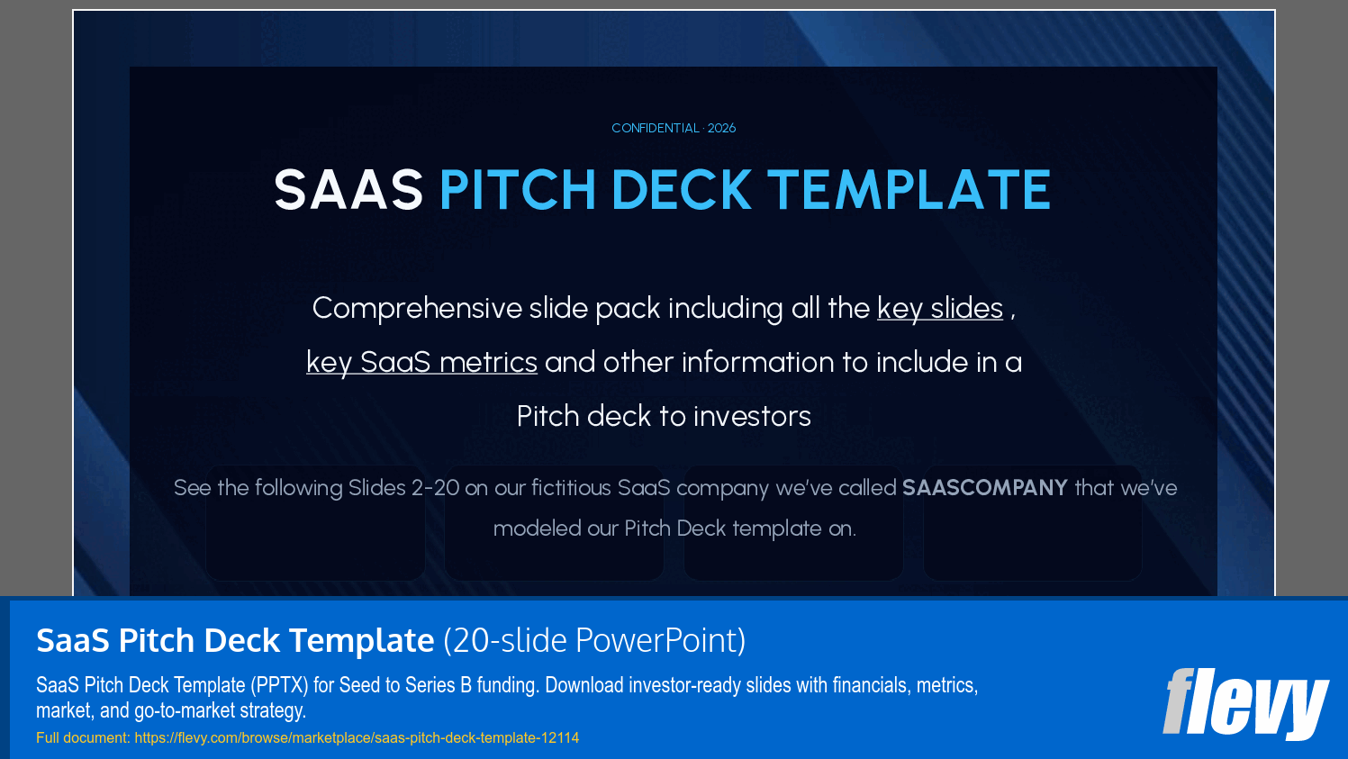 SaaS Pitch Deck Template (20-slide PPT PowerPoint presentation template (PPTX)) Preview Image