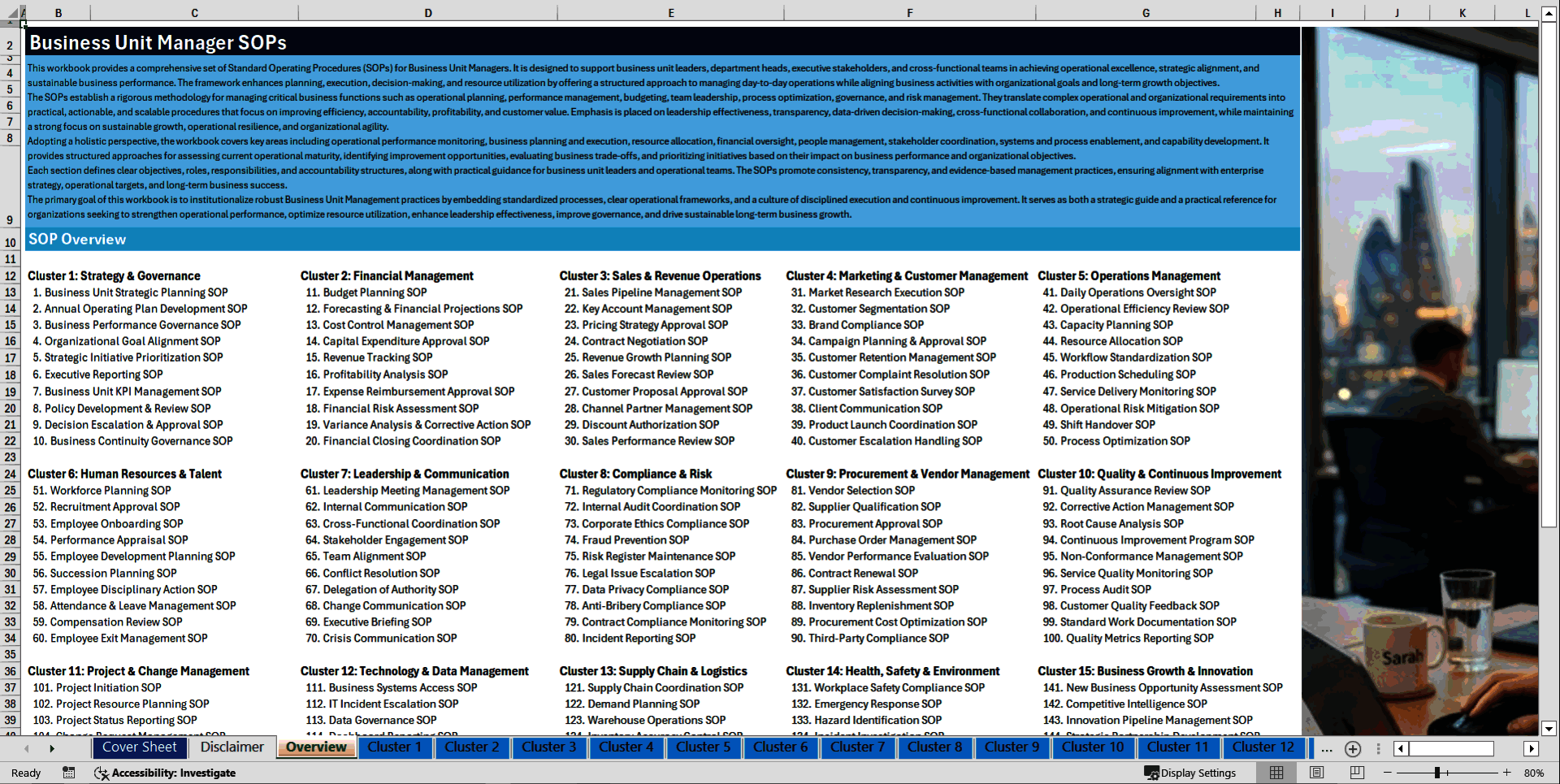 100+ Business Unit Manager SOPs (Excel template (XLSX)) Preview Image