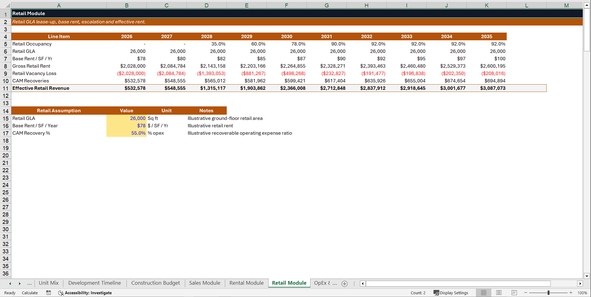 Residential Building Development Financial Model (Excel template (XLSX)) Preview Image