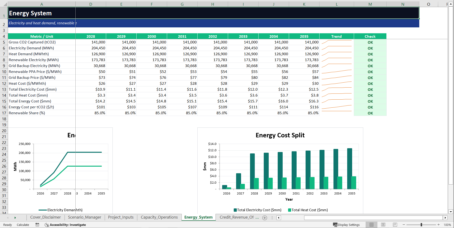 Direct Air Capture Carbon Removal Financial Model (Excel template (XLSX)) Preview Image