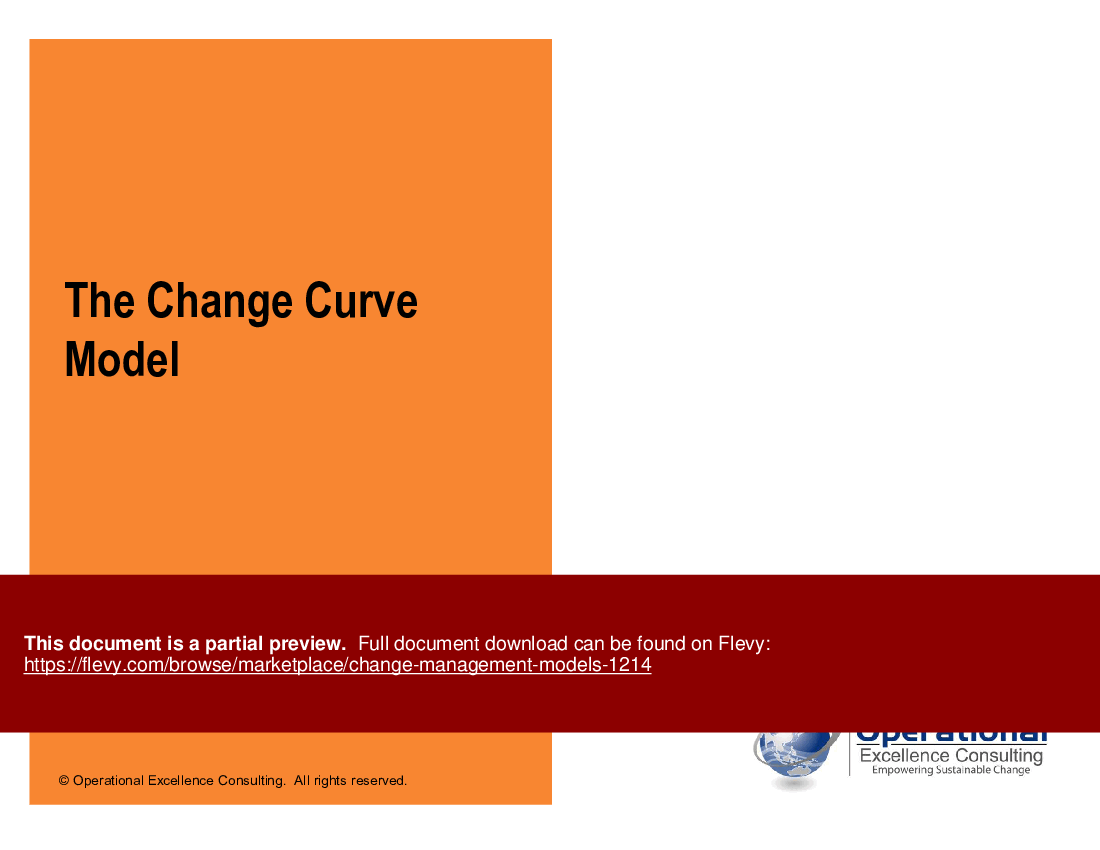 This is a partial preview of Change Management Models (136-slide PowerPoint presentation (PPTX)). Full document is 136 slides. 