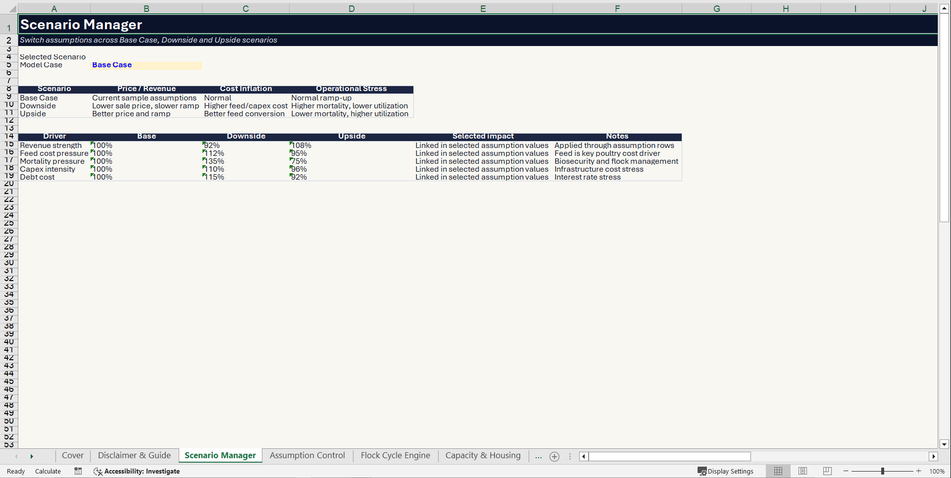 Poultry Farm Financial Model (Excel template (XLSX)) Preview Image