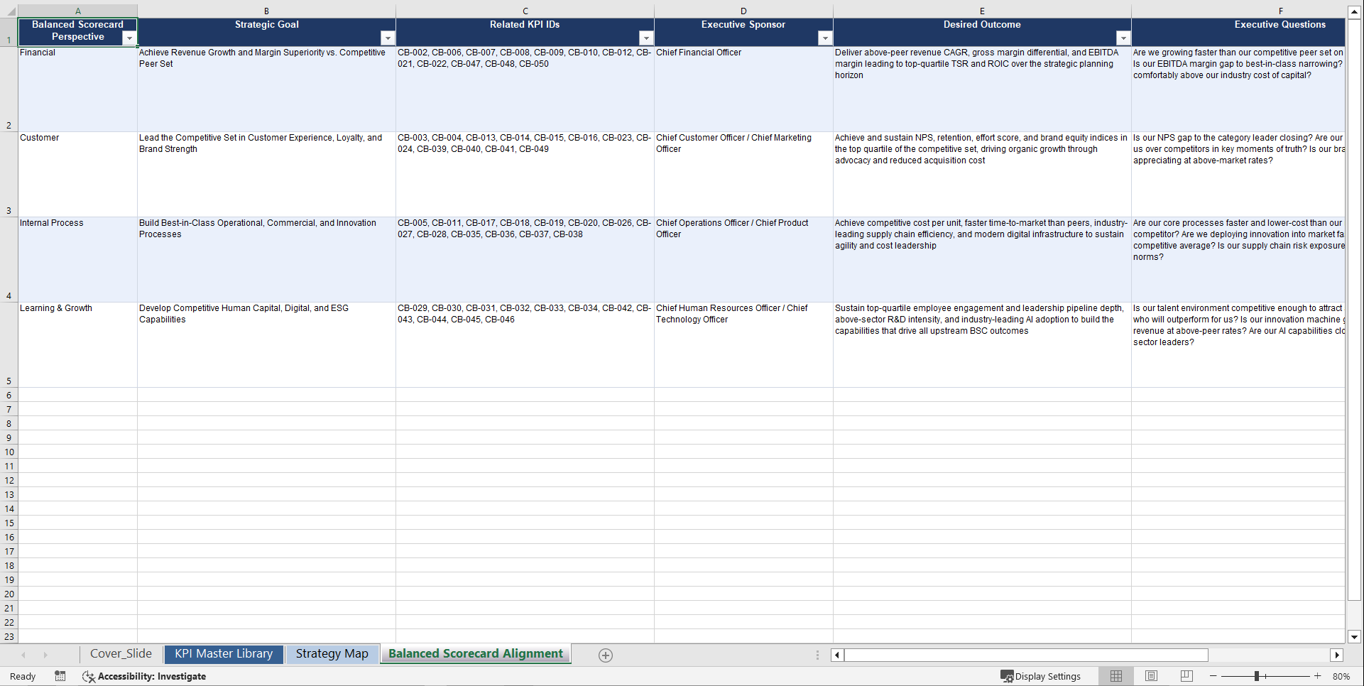 Competitive Benchmarking KPIs & Benchmarks (Excel template (XLSX)) Preview Image