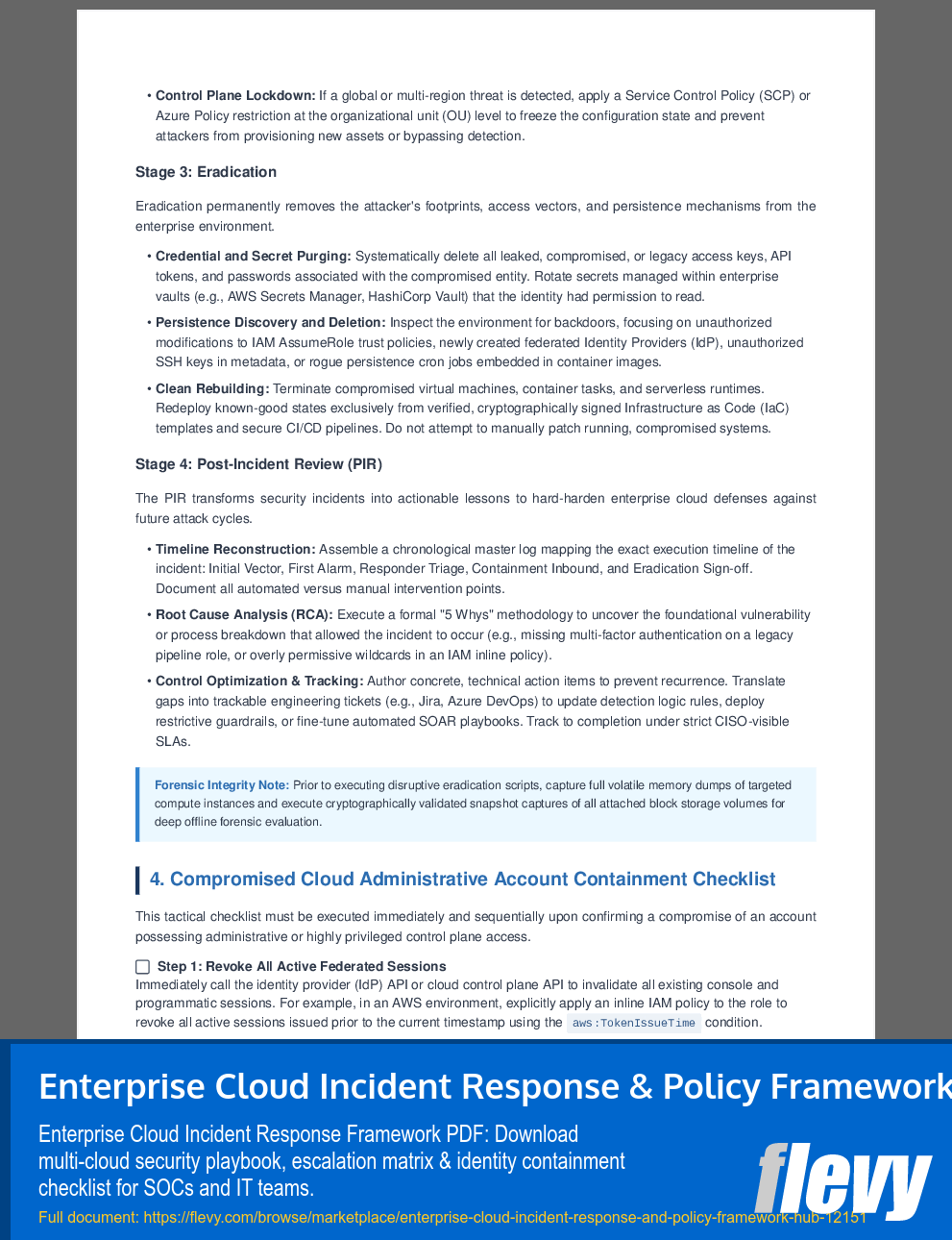 Enterprise Cloud Incident Response & Policy Framework Hub (4-page PDF document) Preview Image